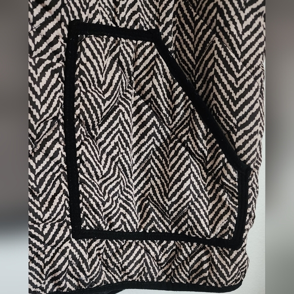 Vintage Fresh Vest Women's Black Beige Chevron Full Zip Pockets  Sz 1X - Picture 5 of 11